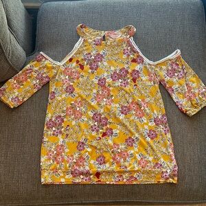 Floral SJS Cold Shoulder Blouse